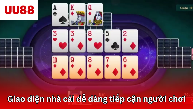 Giao diện nhà cái dễ dàng tiếp cận người chơi